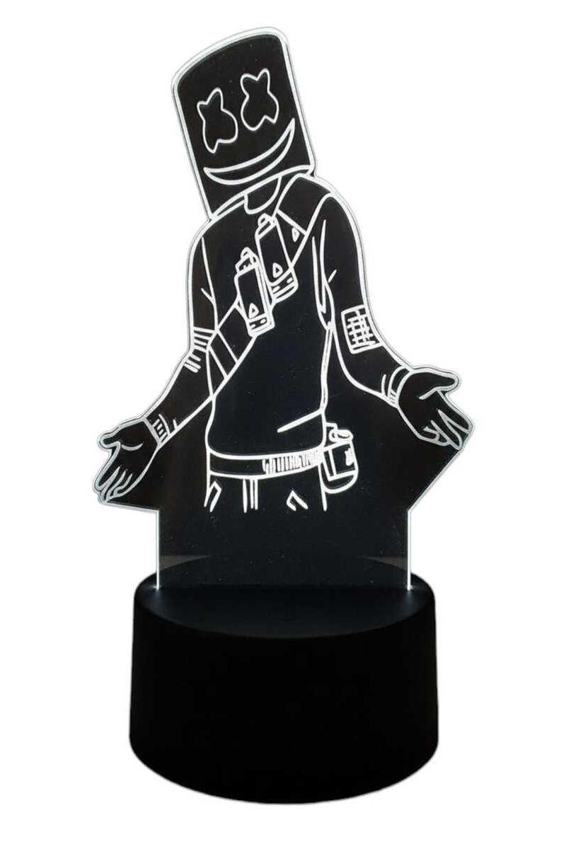 Lámpara Ilusión 3D Marshmello Free Fire 7 Colores-2