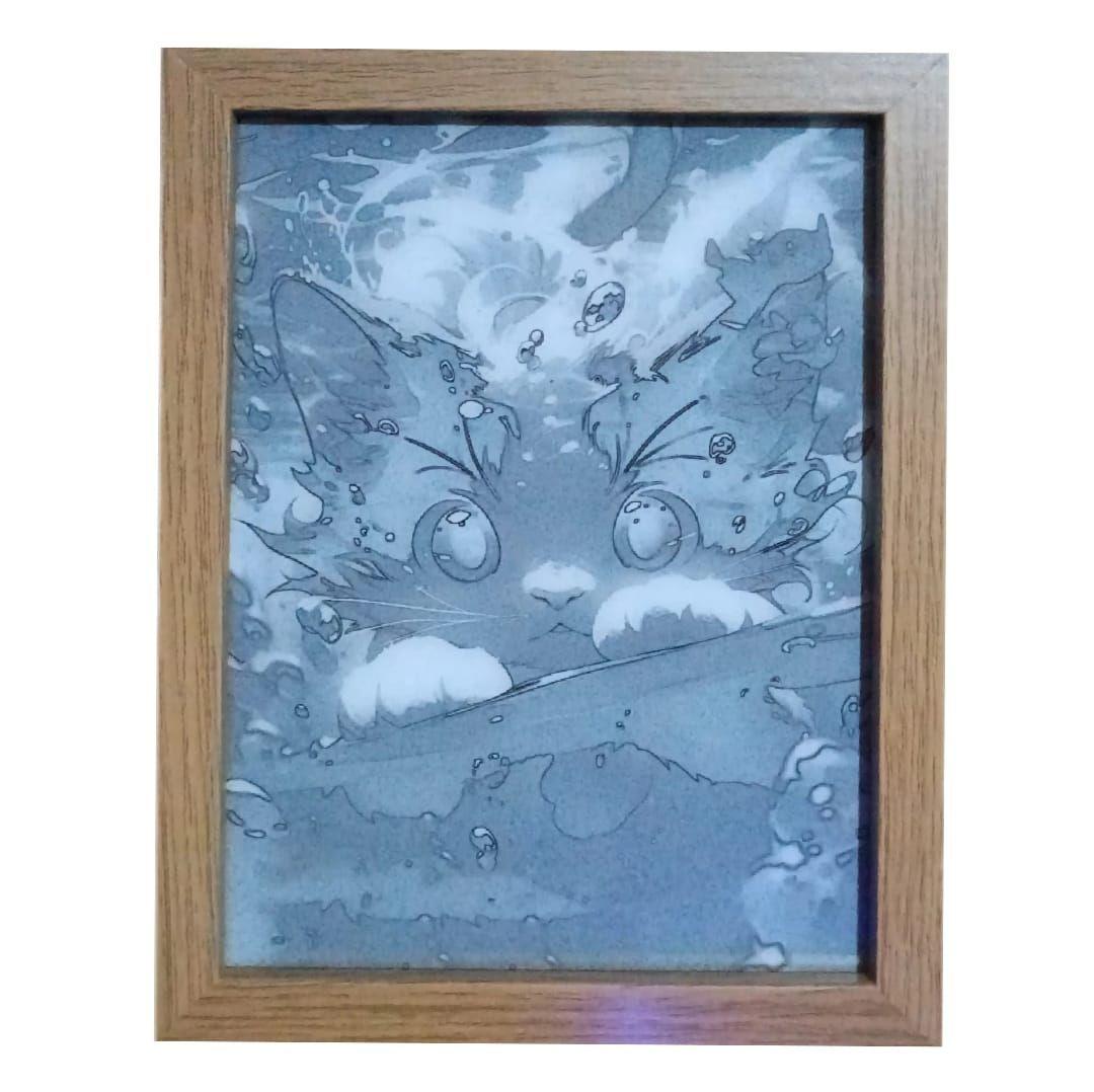 Cuadro Led de Gato 23x18cm-2