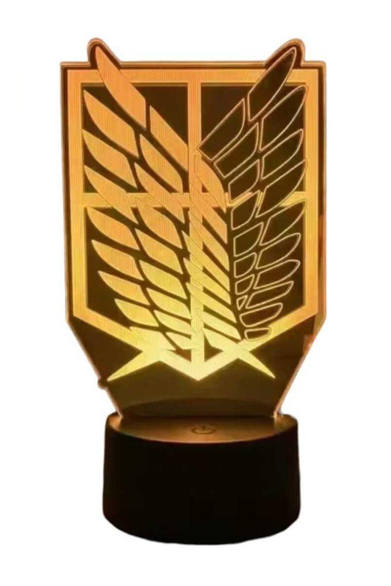 Lámpara Ilusión 3D Ataque de Titanes 7 Colores-2