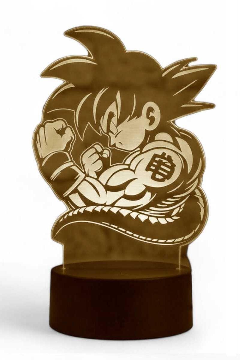 Lámpara Ilusión 3D Goku y cola de dragón 7 Colores-3