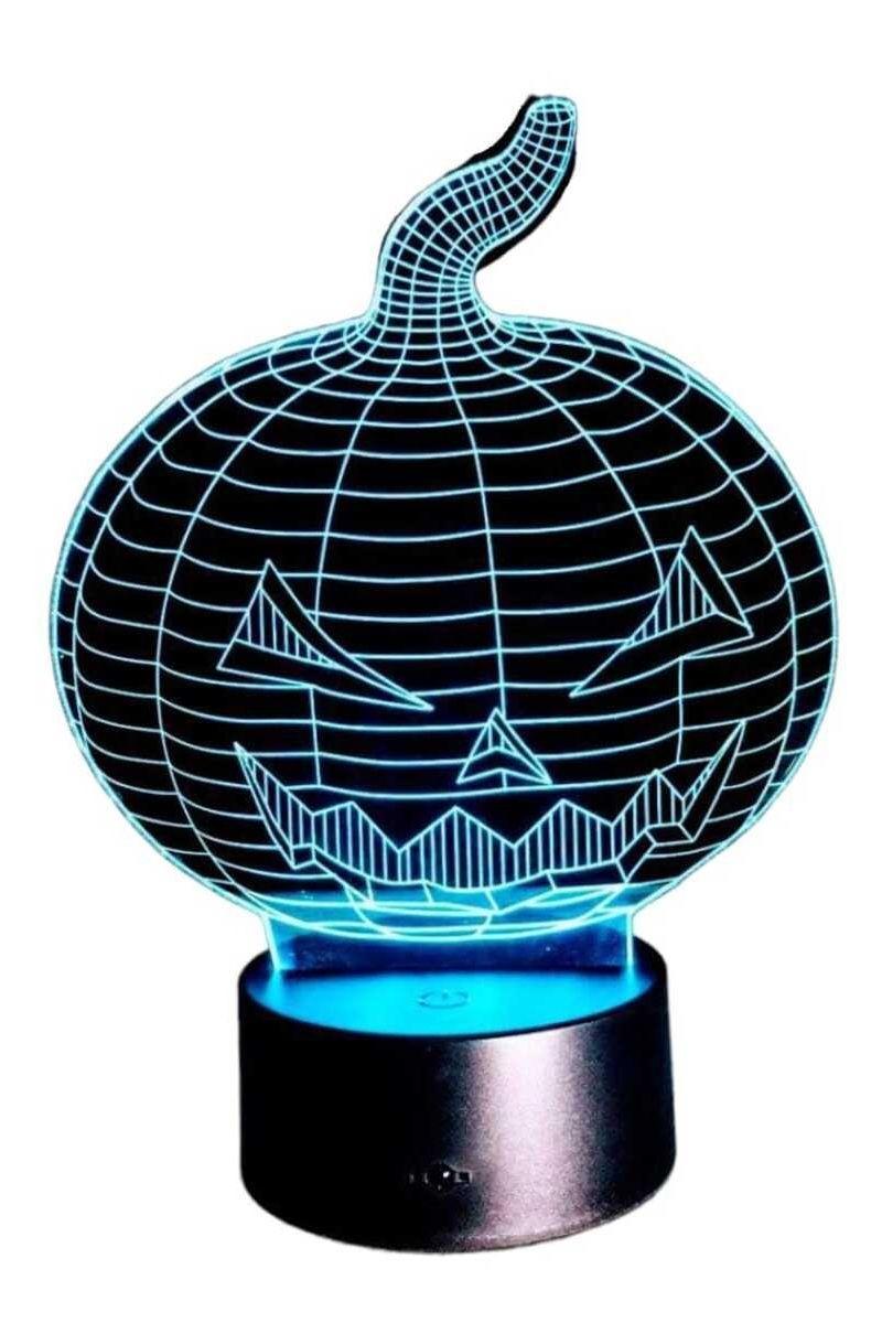 Lámpara Ilusión 3D Calabaza 7 Colores-2
