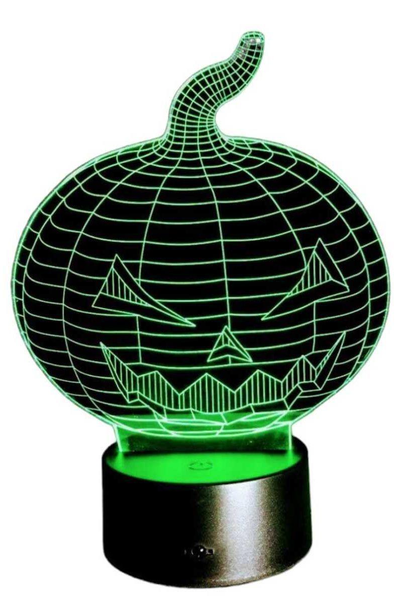 Lámpara Ilusión 3D Calabaza 7 Colores-3