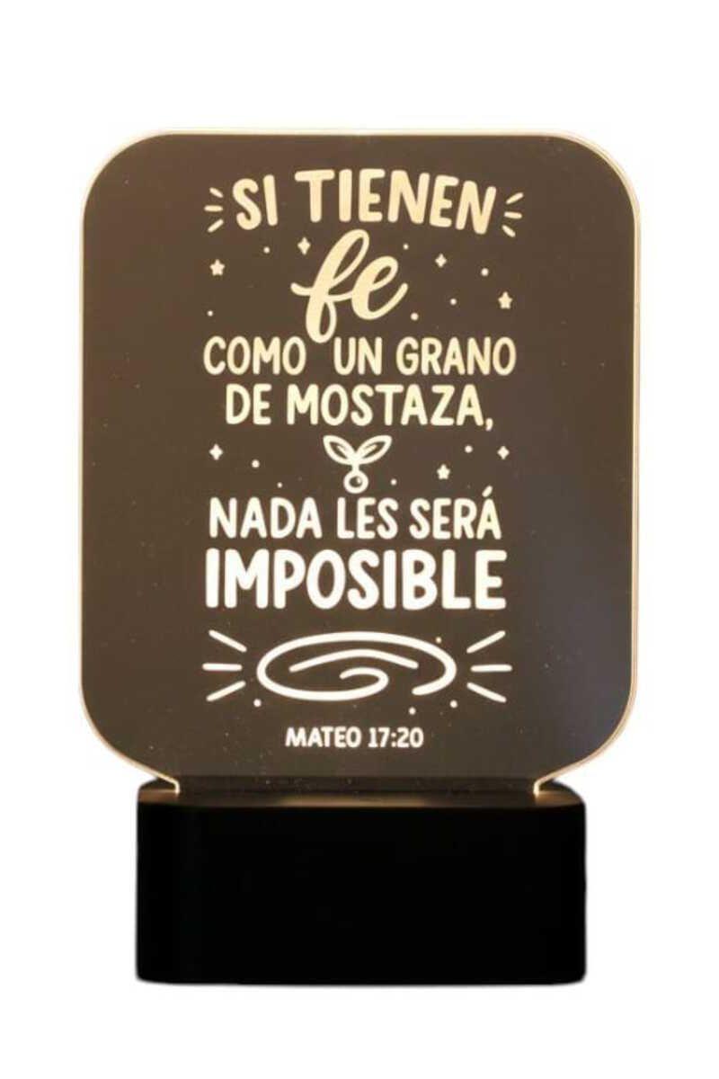 Lámpara Ilusión 3D Frase: Si tienen fe... 7 Colores-2