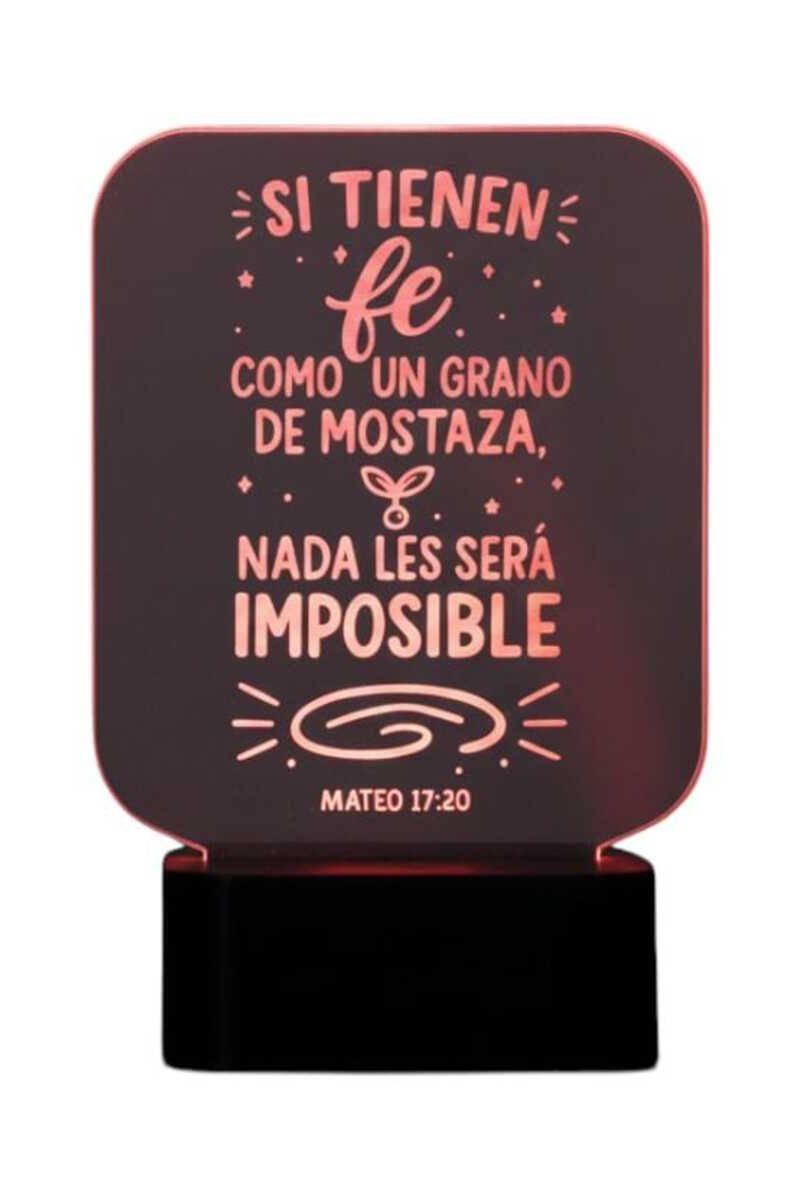 Lámpara Ilusión 3D Frase: Si tienen fe... 7 Colores-3