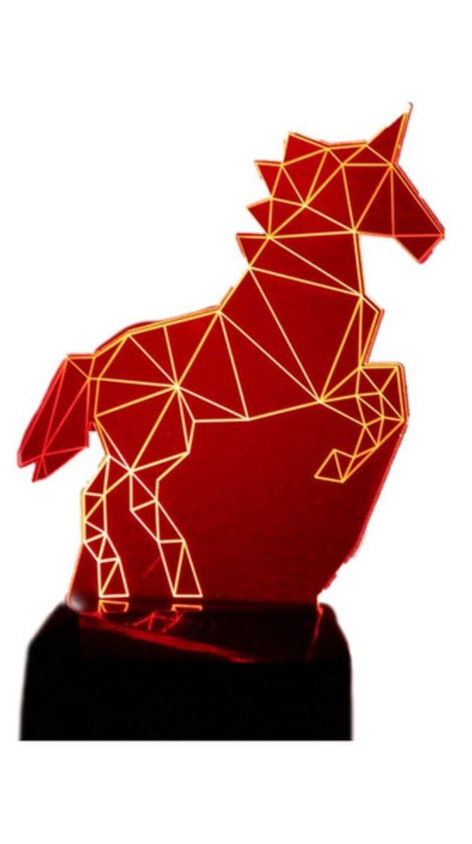 Lámpara Ilusión 3D Unicornio Geométrico 7 Colores-0