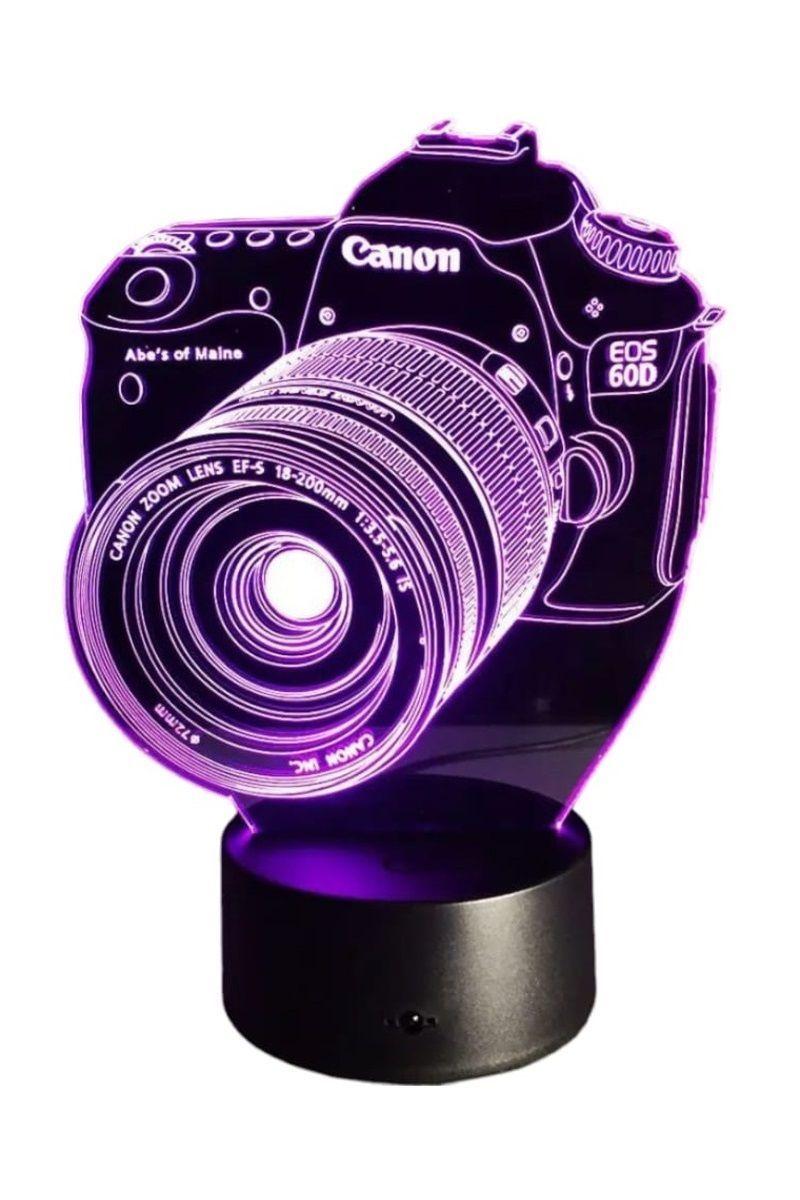 Lámpara Ilusión 3D Cámara Fotográfica 7 Colores-2