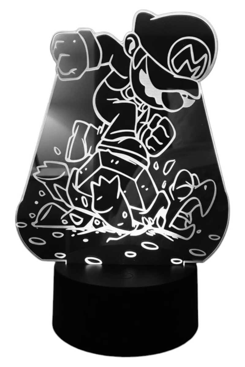 Lámpara Ilusión 3D Mario y Tortuga 7 Colores-2