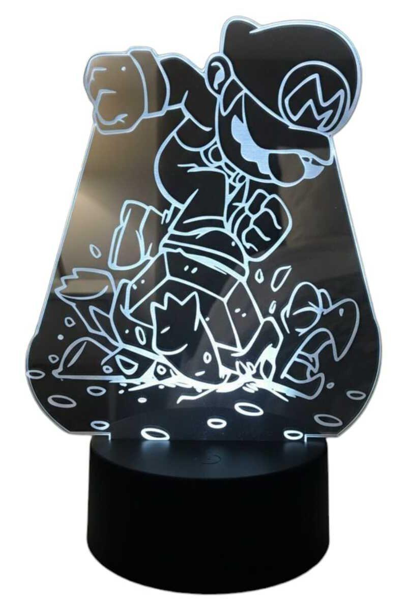 Lámpara Ilusión 3D Mario y Tortuga 7 Colores-4