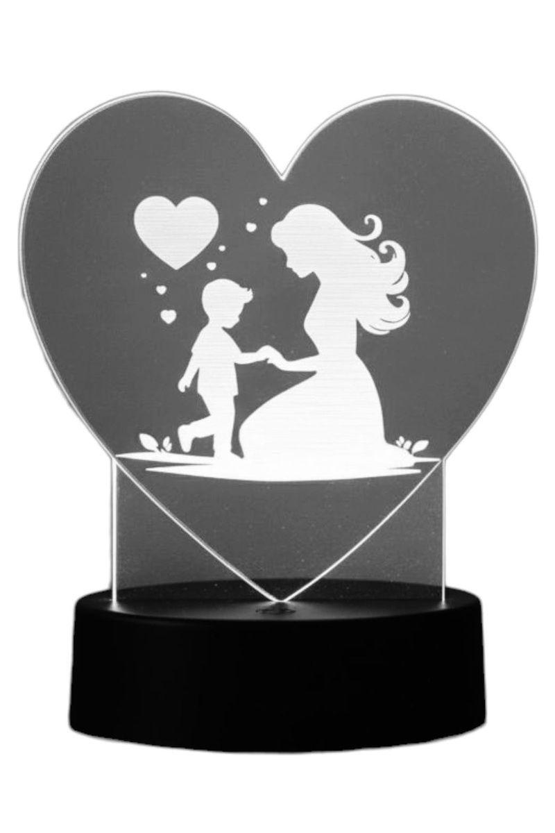 Lámpara Ilusión 3D Madre e Hijo 7 Colores-2