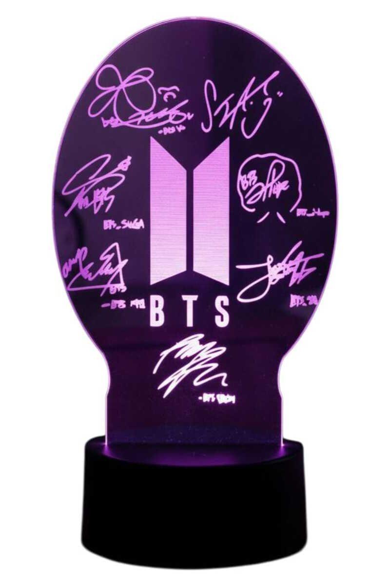 Lámpara Ilusión 3D BTS Firmas 7 Colores-2