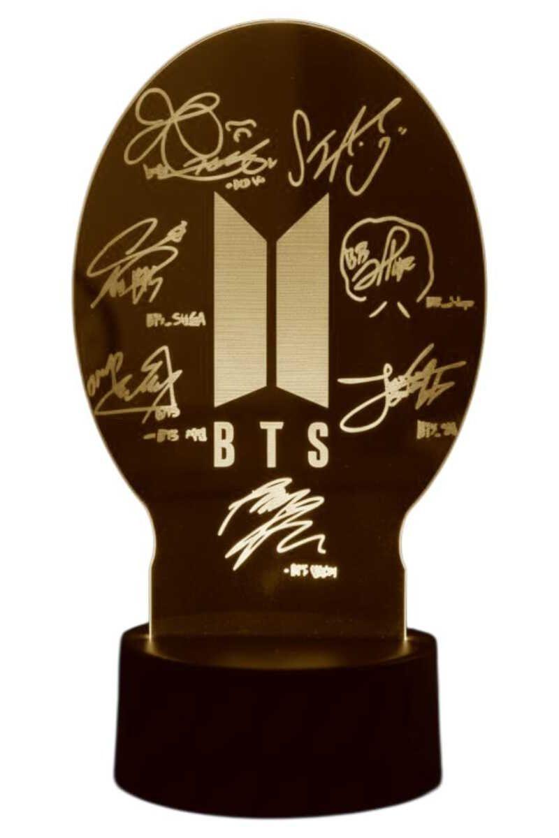 Lámpara Ilusión 3D BTS Firmas 7 Colores-3