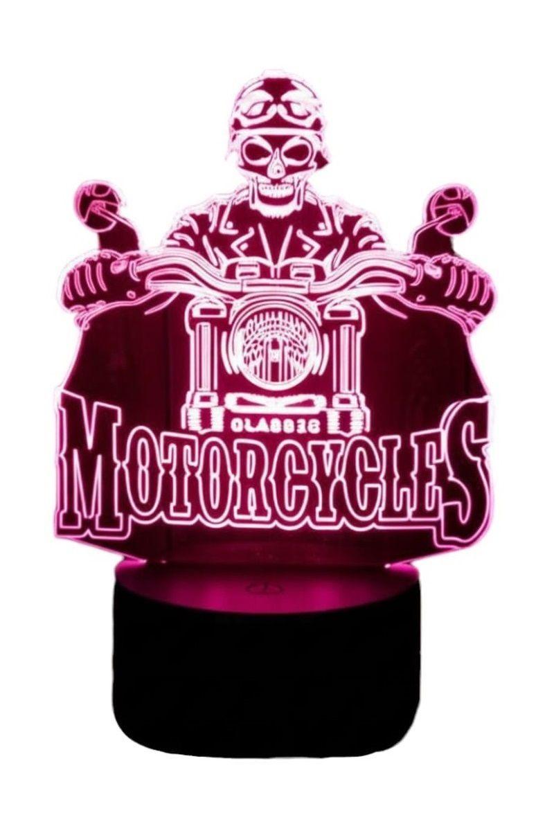 Lámpara Ilusión 3D Motociclista 7 Colores-3