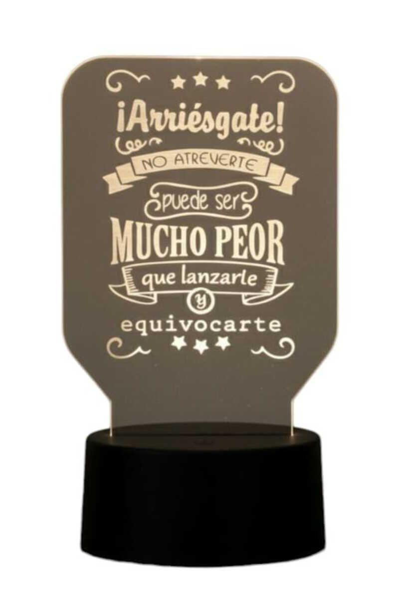 Lámpara Ilusión 3D Frase: ¡Arriésgate!... 7 Colores-2