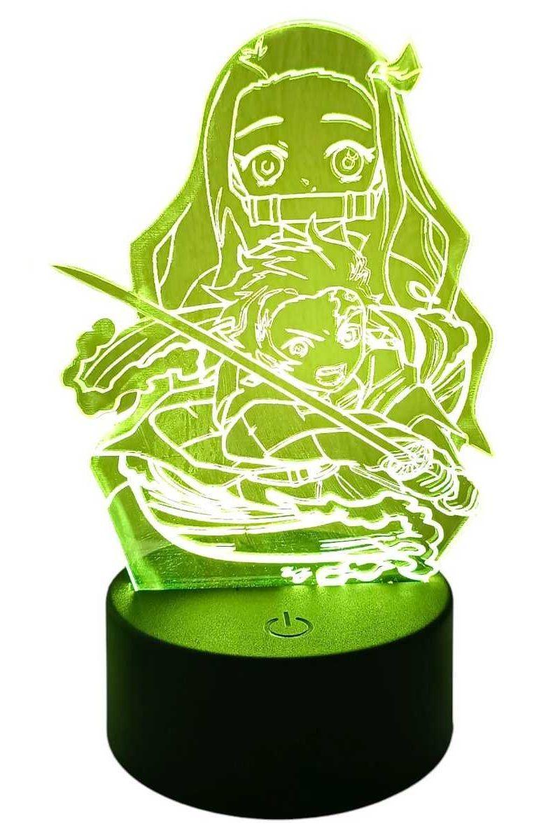 Lámpara Ilusión 3D Nezuko Espada 7 Colores-2