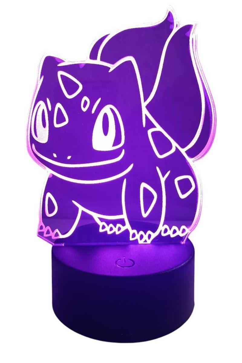 Lámpara Ilusión 3D Bulbasaur 7 Colores-4