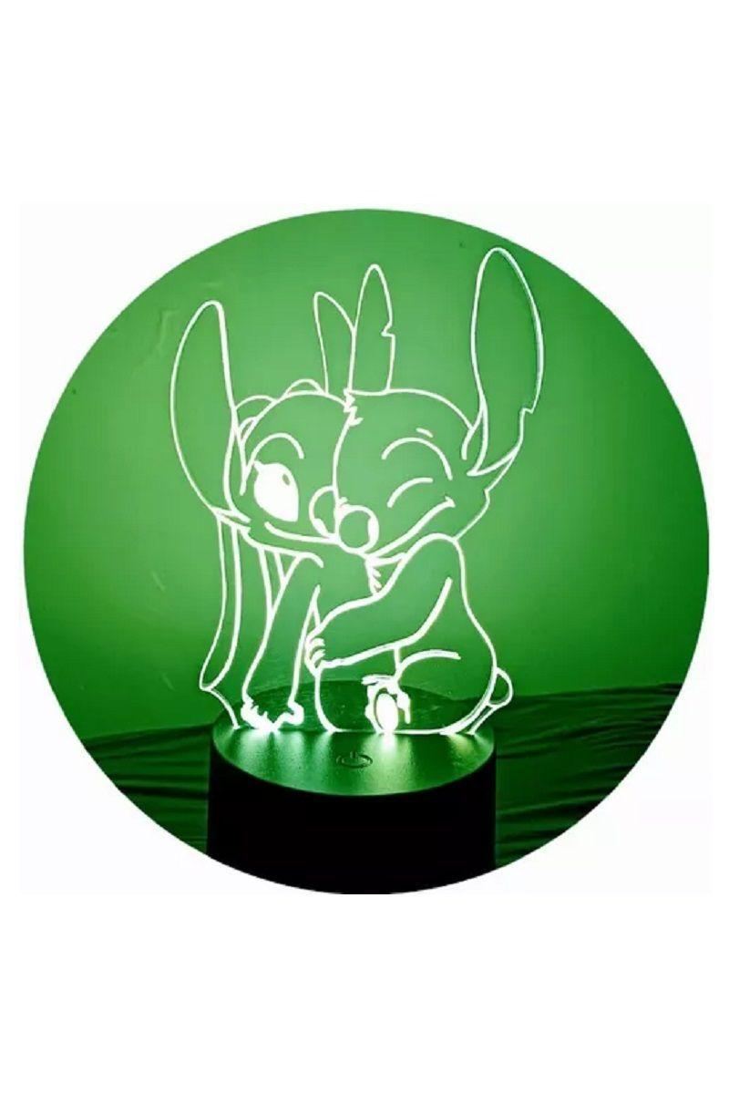 Lámpara Ilusión 3D Stich y Angel 7 Colores-2