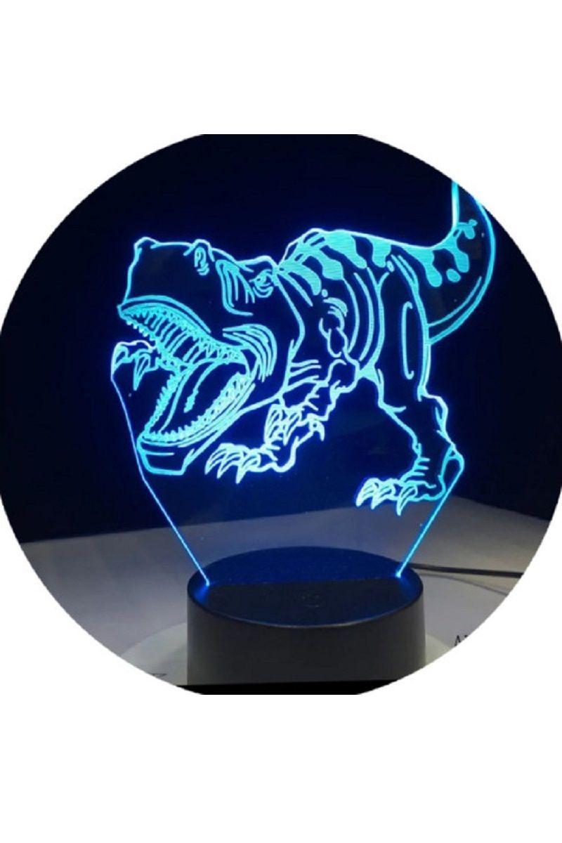 Lámpara Ilusión 3D Dino Tiranosaurio Rex 7 Colores-2