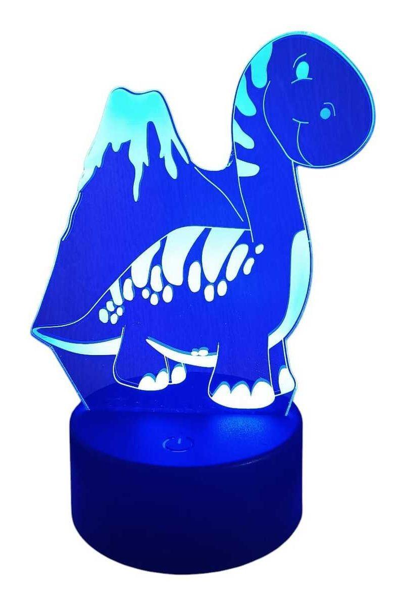 Lámpara Ilusión 3D Dino Volcán 7 Colores-2