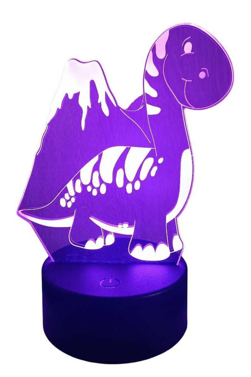 Lámpara Ilusión 3D Dino Volcán 7 Colores-3