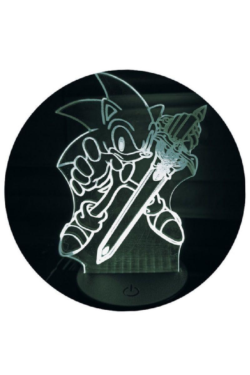 Lámpara Ilusión 3D Sonic Espada 7 Colores-2