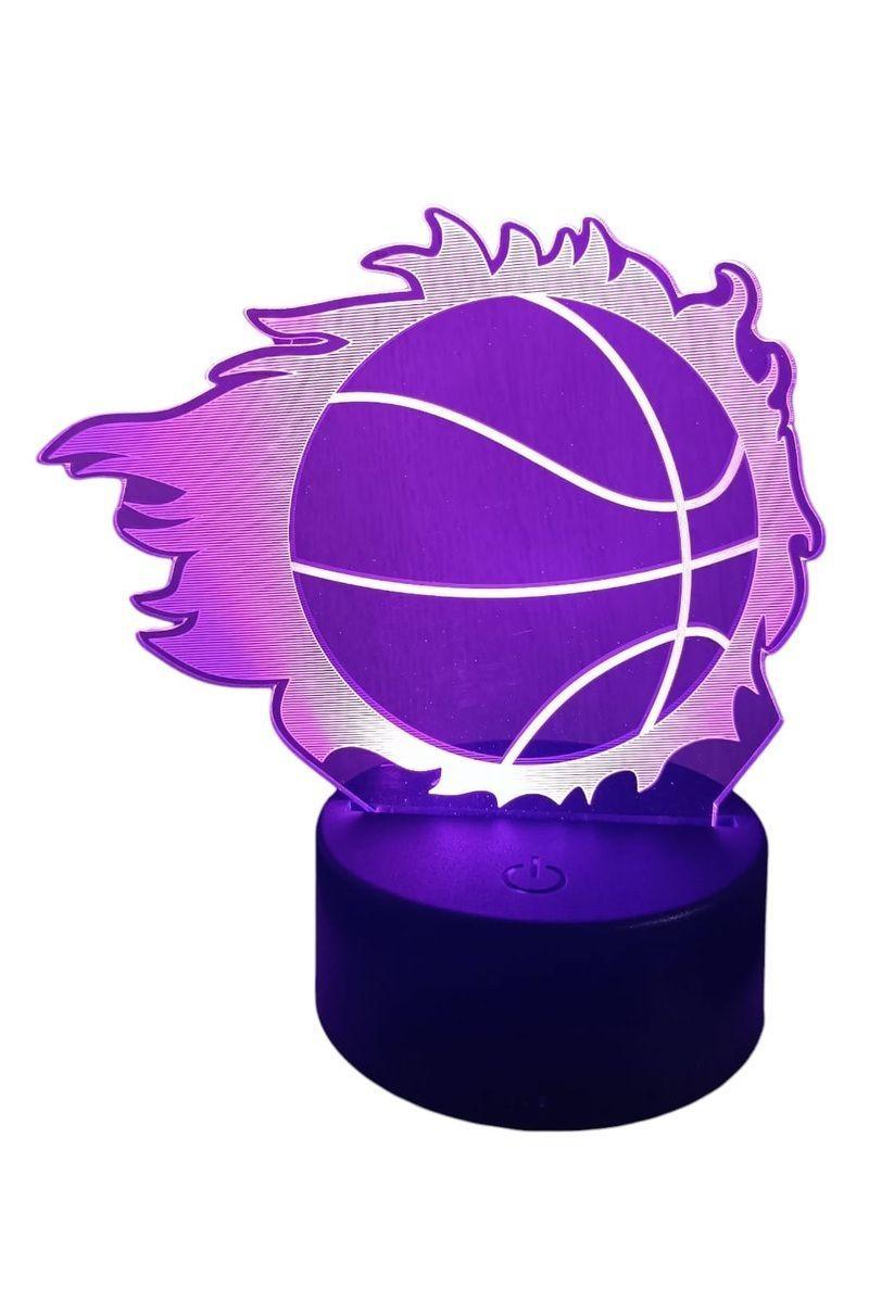 Lámpara Ilusión 3D Pelota Básquetbol 7 Colores-2