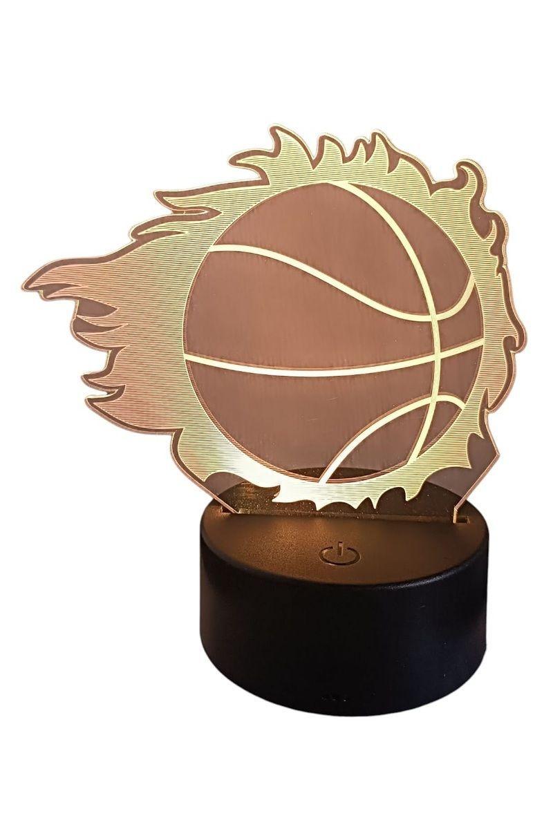 Lámpara Ilusión 3D Pelota Básquetbol 7 Colores-3