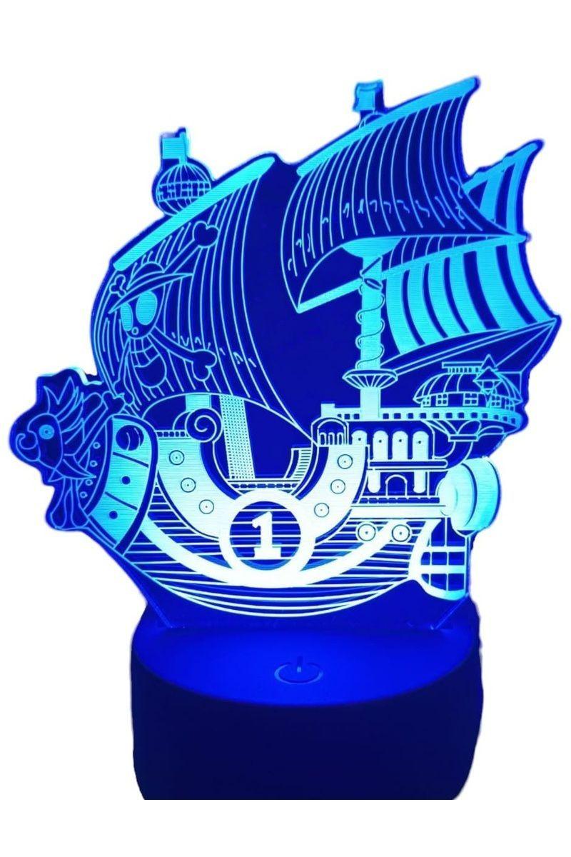 Lámpara Ilusión 3D Barco One Piece 7 Colores-2
