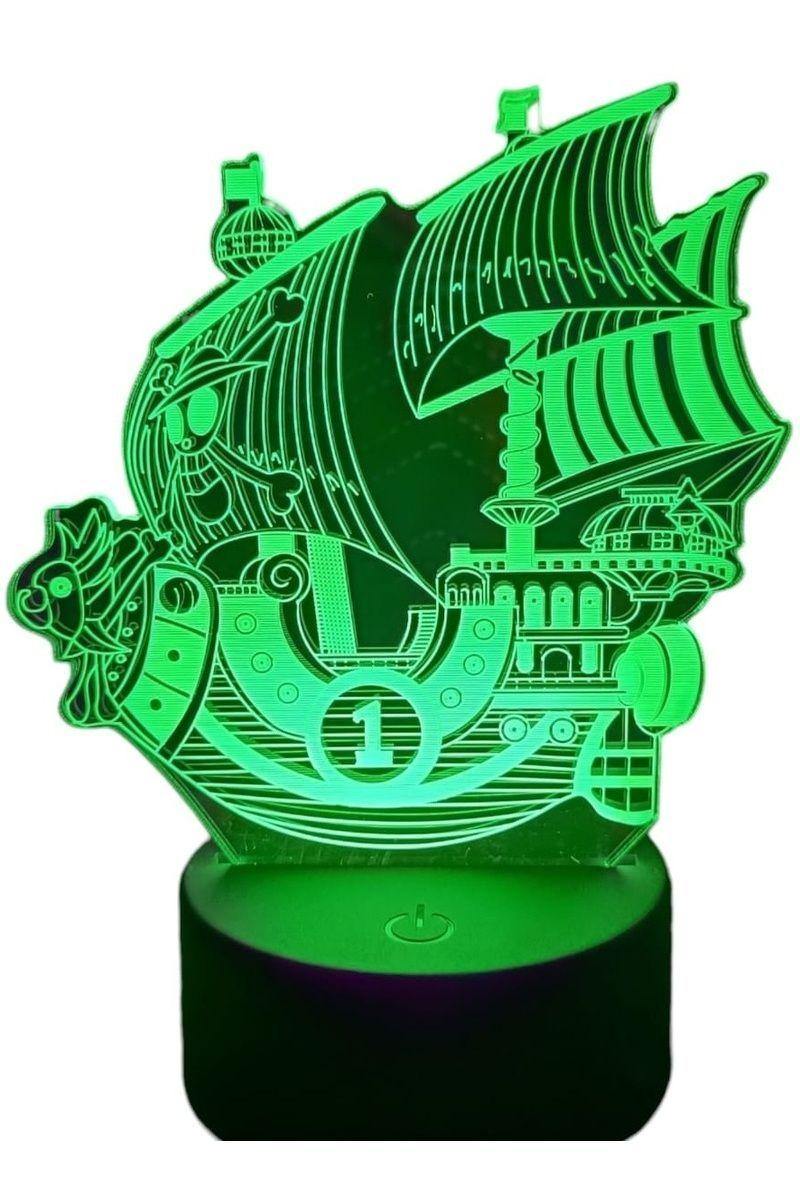 Lámpara Ilusión 3D Barco One Piece 7 Colores-3