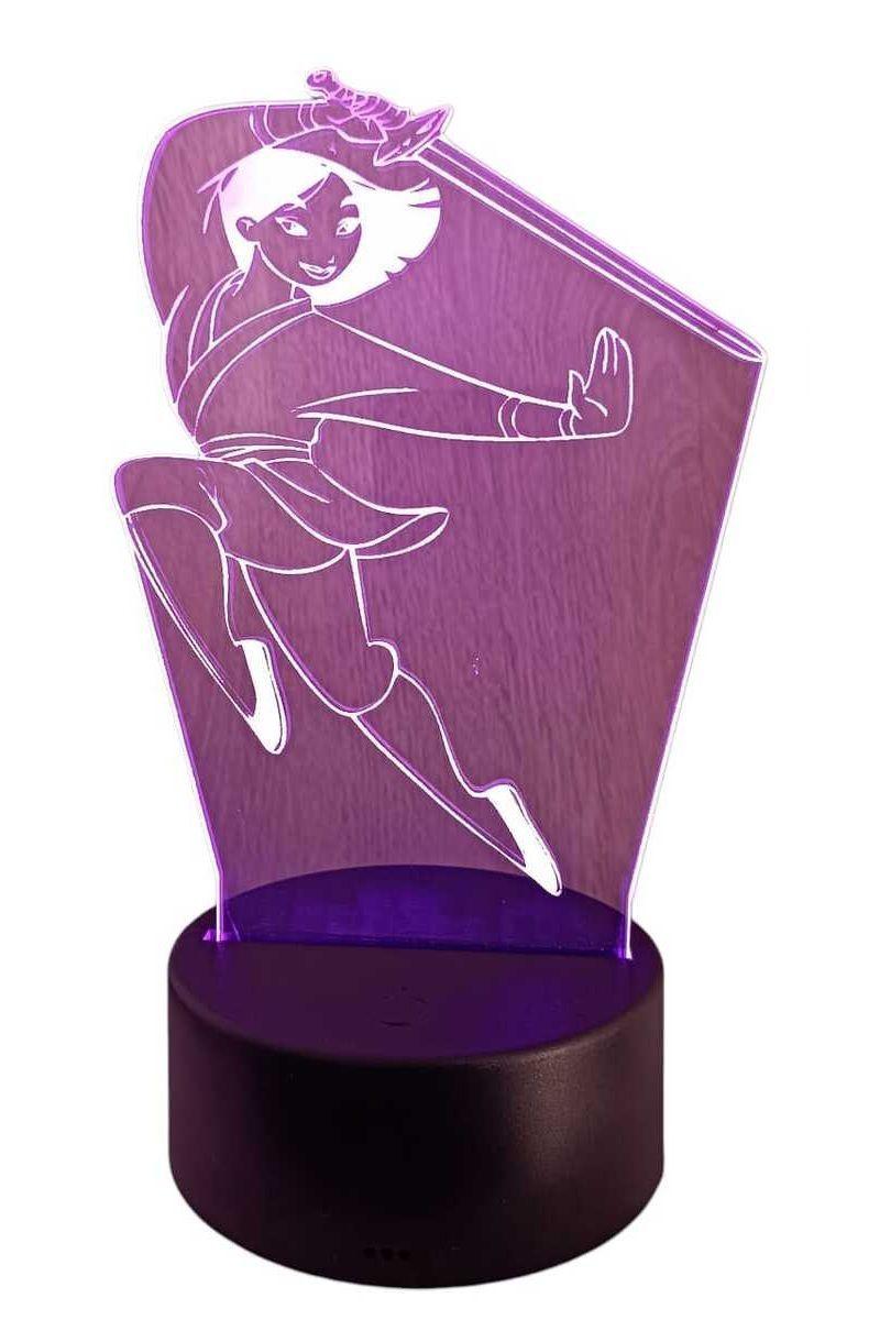 Lámpara Ilusión 3D Mulán 7 Colores-2