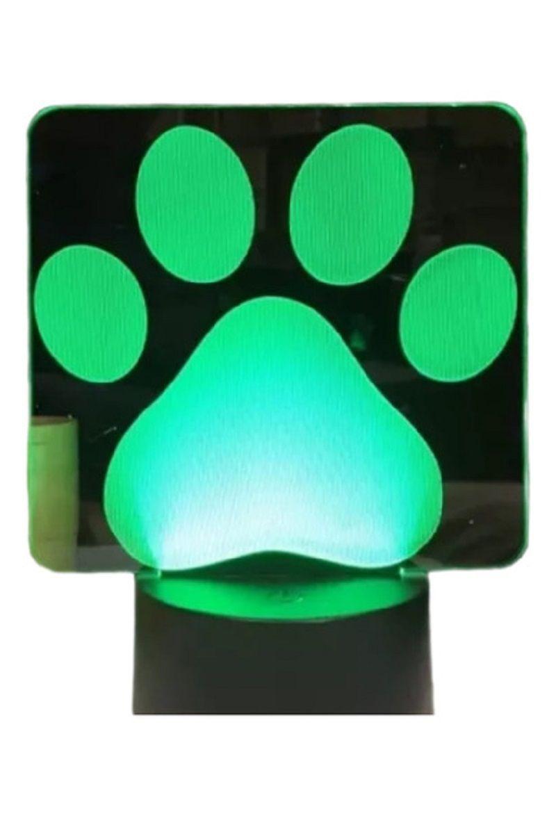 Lámpara Ilusión 3D Huella de Perro 7 Colores-0