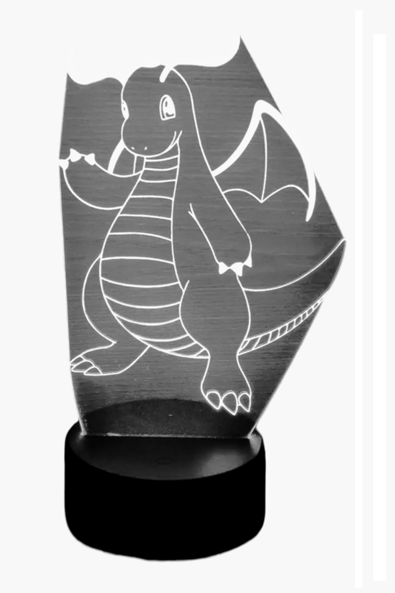 Lámpara Ilusión 3D Dragonite Pokemon 7 Colores-2