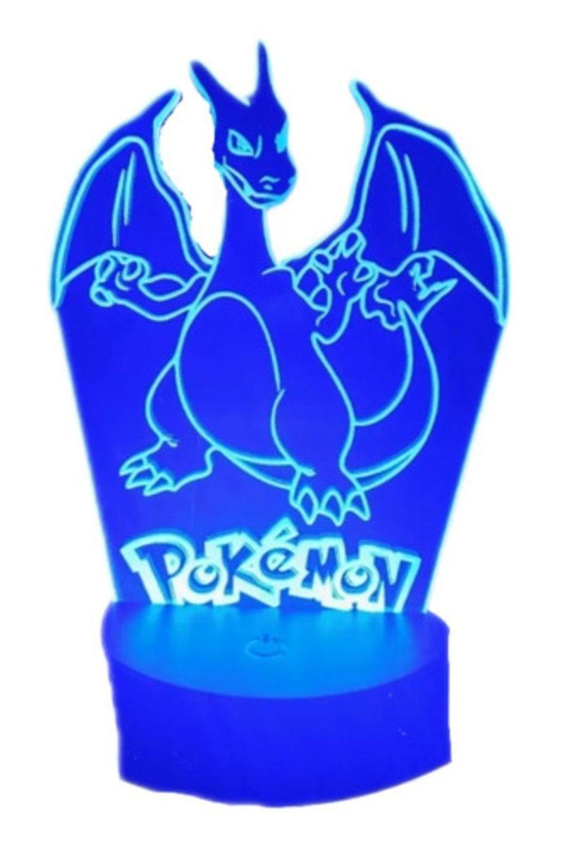 Lámpara Ilusión 3D Charizard 7 Colores-0