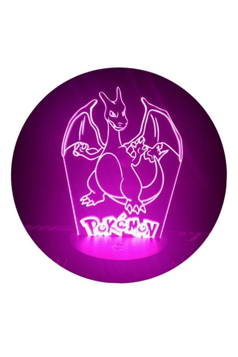 Lámpara Ilusión 3D Charizard 7 Colores-1