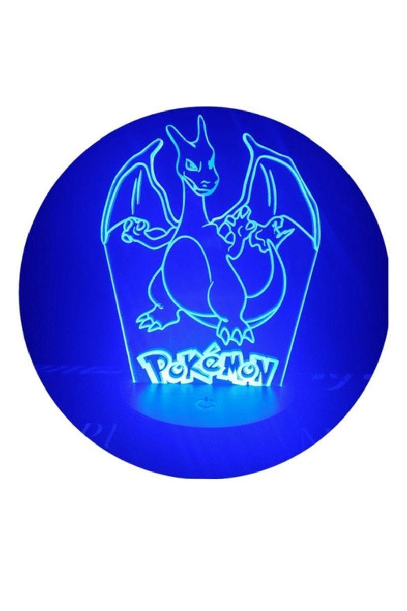 Lámpara Ilusión 3D Charizard 7 Colores-2