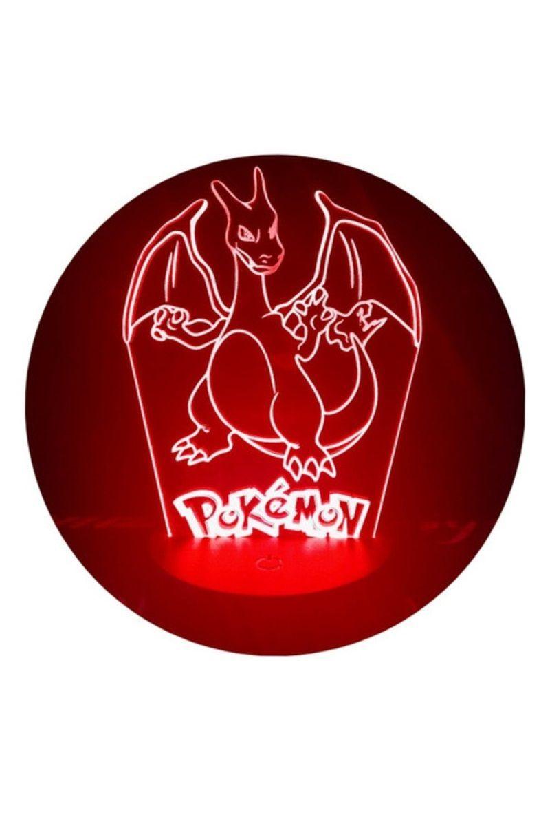 Lámpara Ilusión 3D Charizard 7 Colores-3