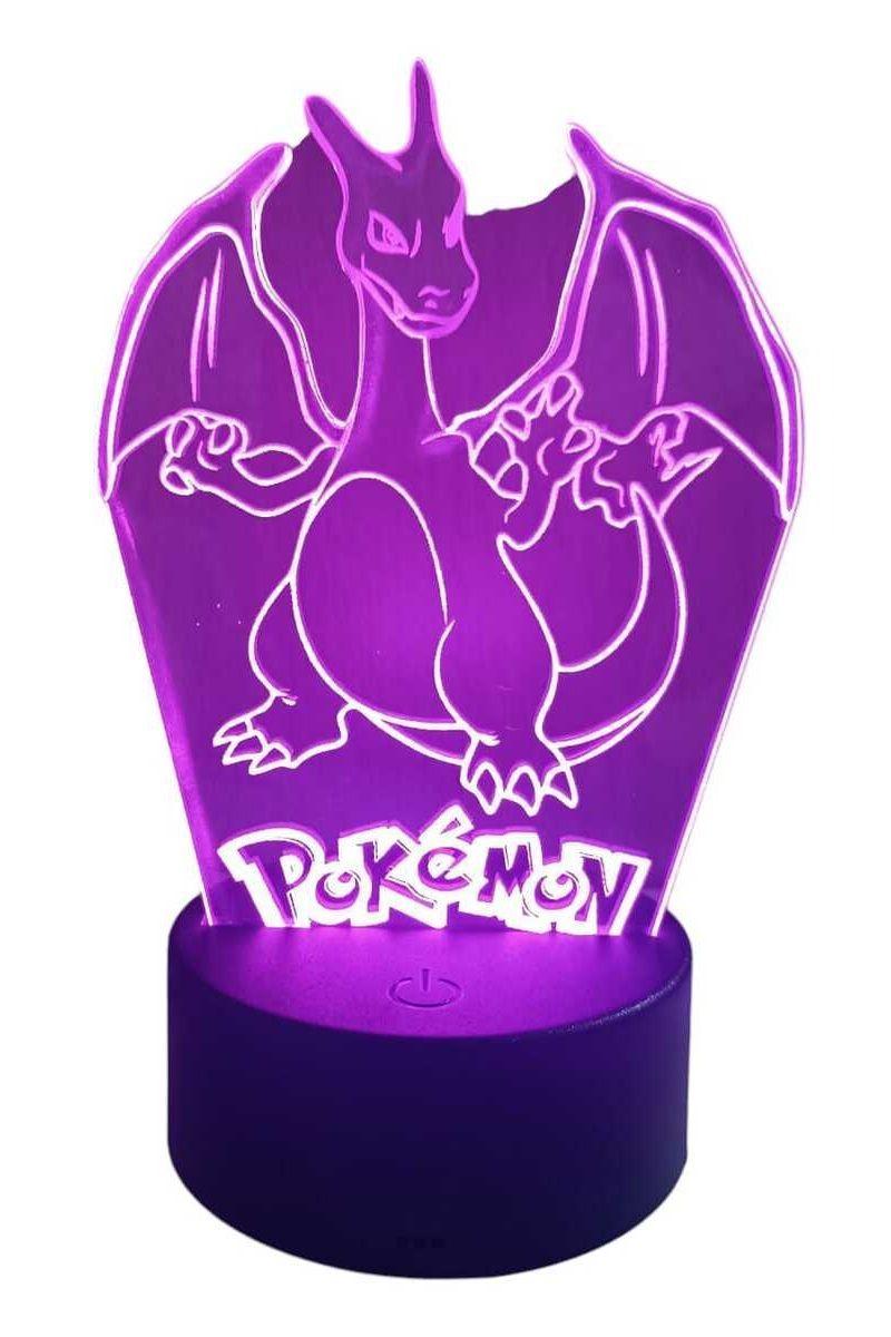 Lámpara Ilusión 3D Charizard 7 Colores-2