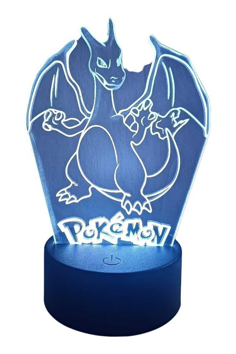 Lámpara Ilusión 3D Charizard 7 Colores-3