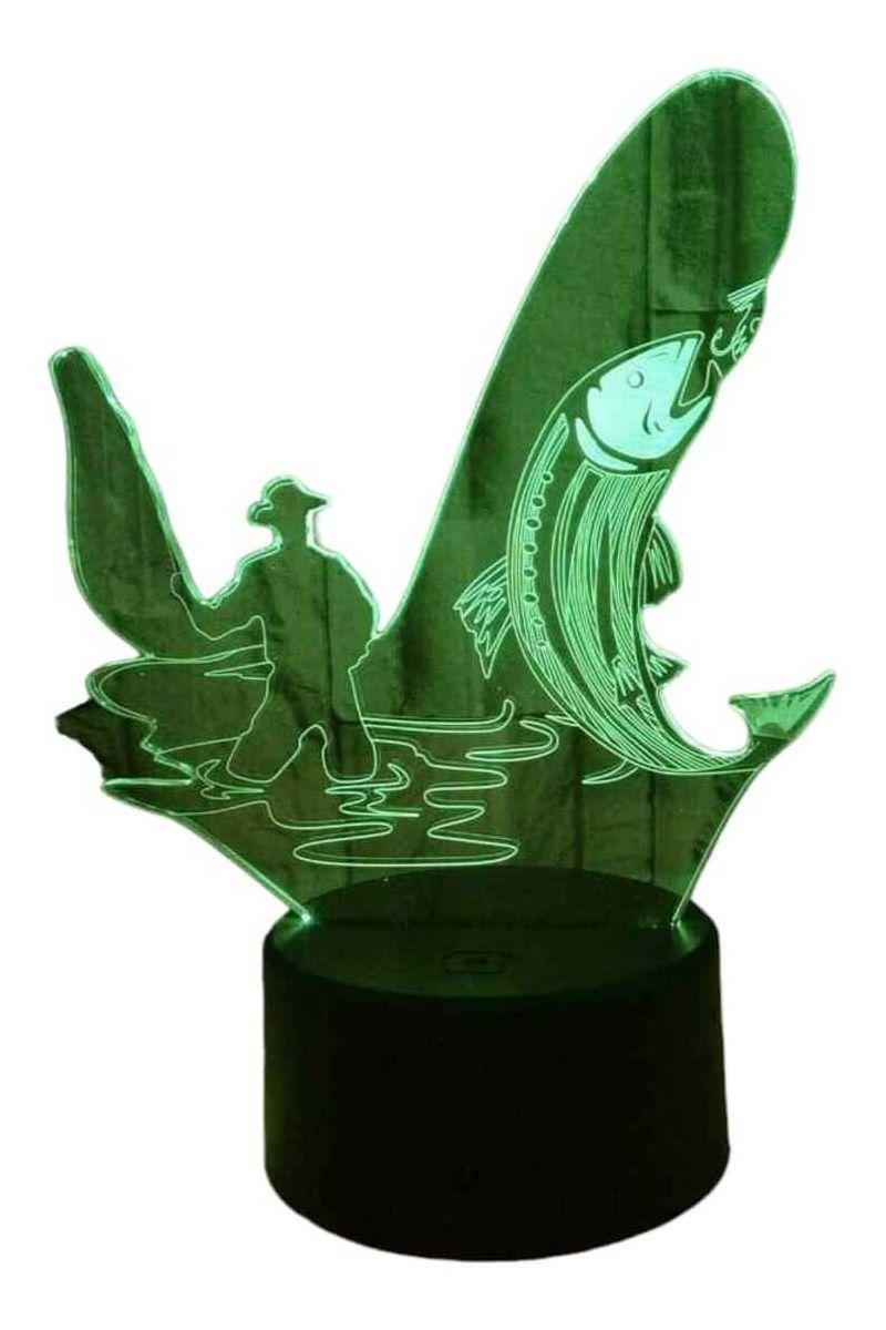 Lámpara Ilusión 3D Pescador 7 Colores-3