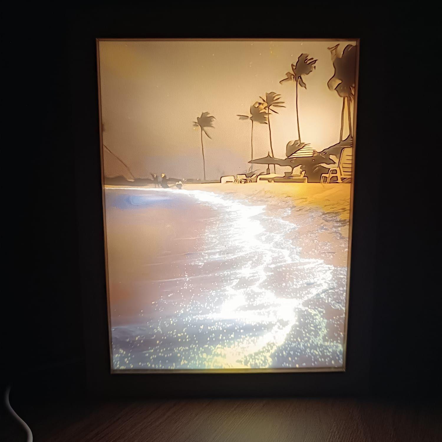 Cuadro Led de Playa 23x18cm-2