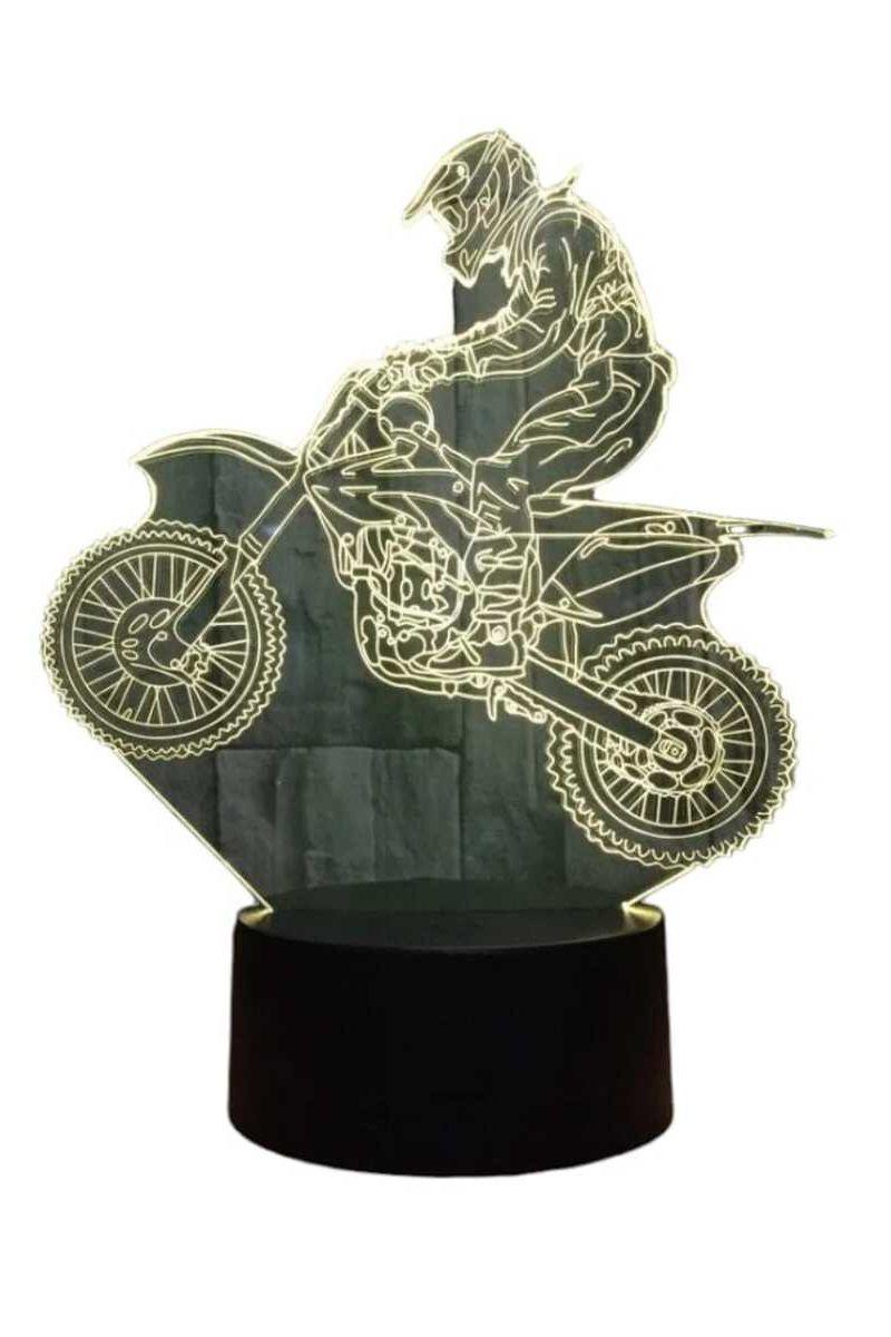 Lámpara Ilusión 3D Motocross 7 Colores-2