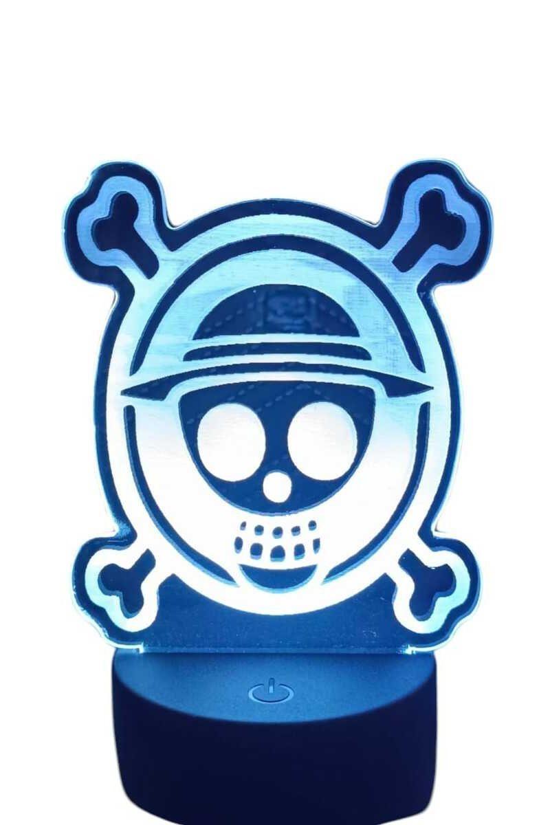 Lámpara Ilusión 3D Logo One Piece 7 Colores-2