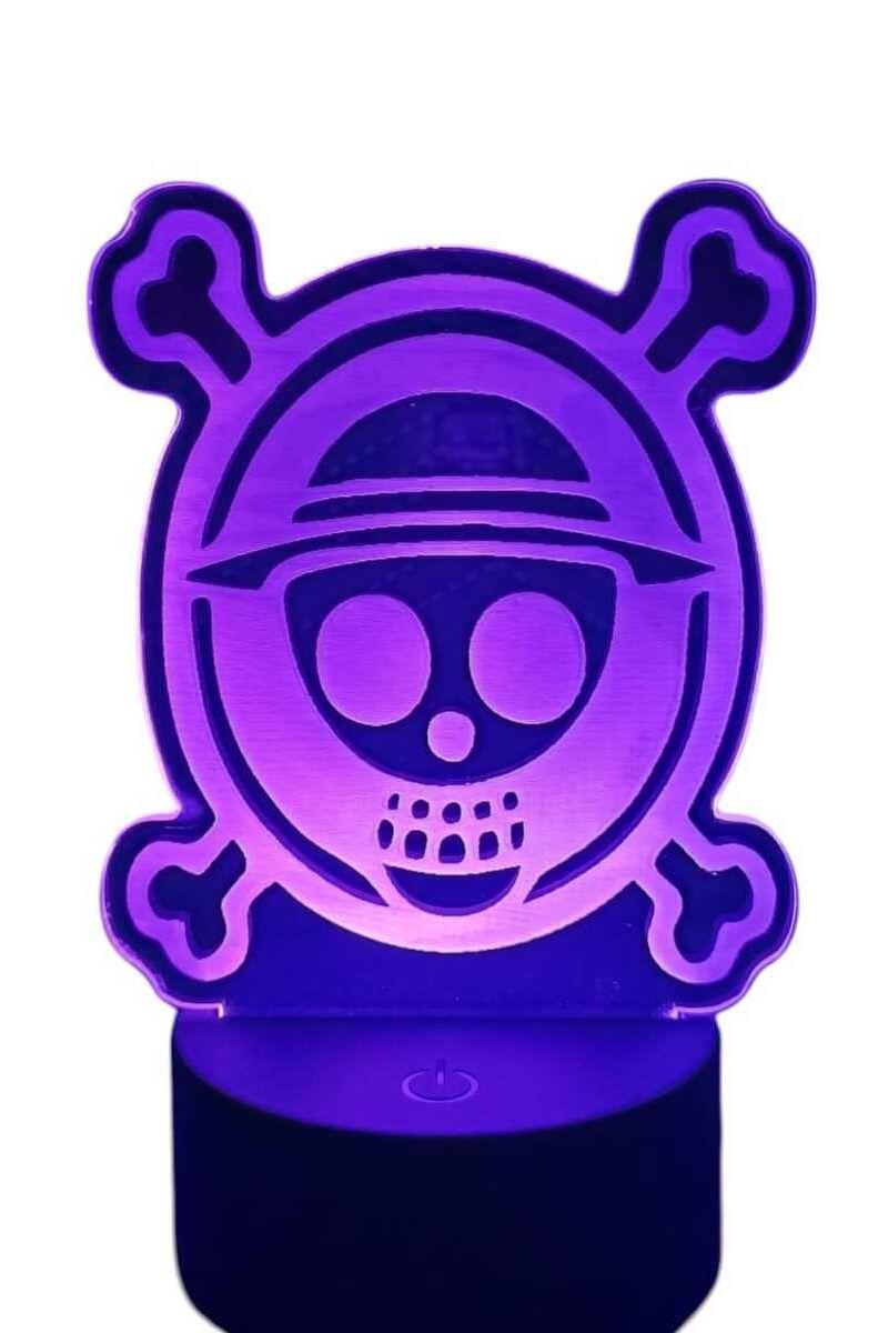 Lámpara Ilusión 3D Logo One Piece 7 Colores-3
