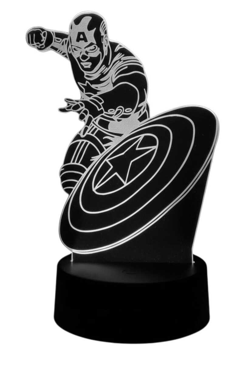 Lámpara Ilusión 3D Capitán América 7 Colores-2