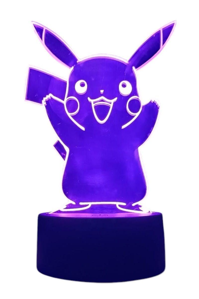 Lámpara Ilusión 3D Pikachu 7 Colores-2
