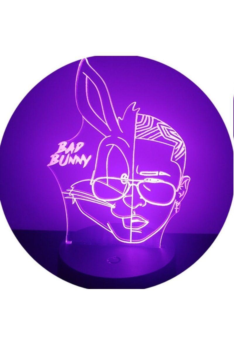 Lámpara Ilusión 3D Bad Bunny 7 Colores-2