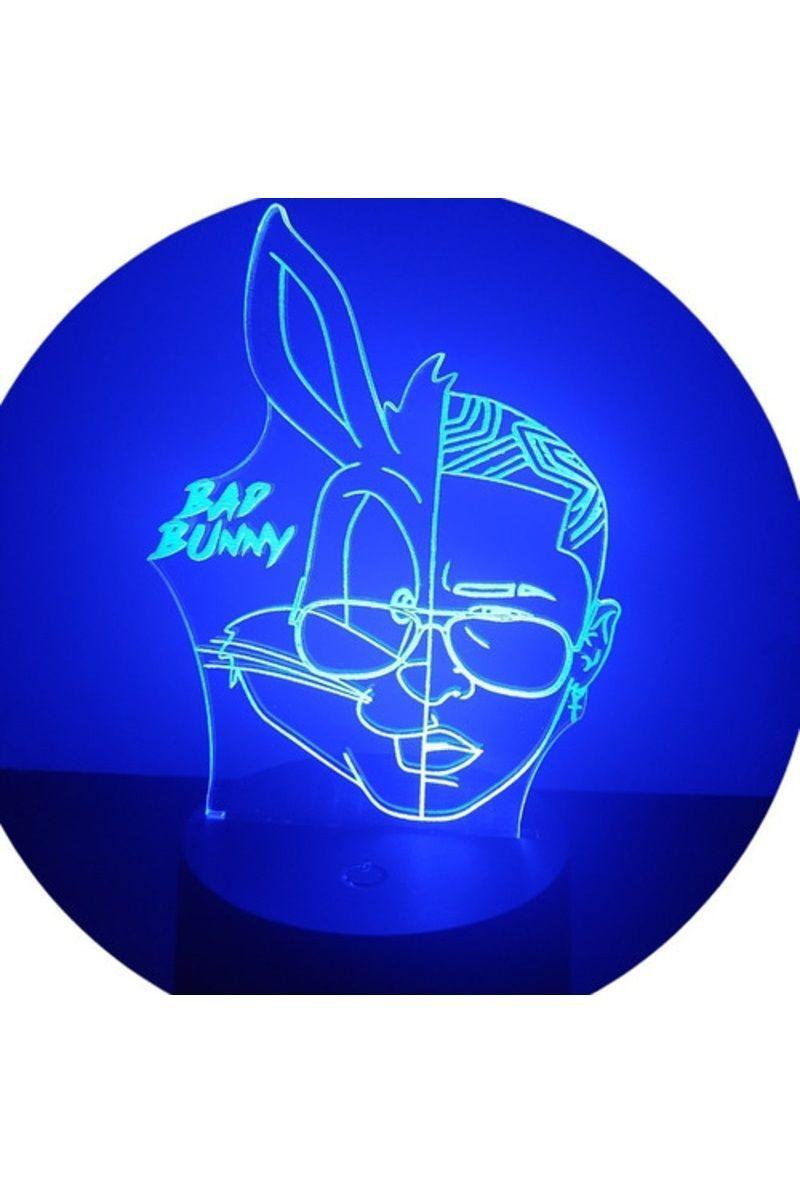 Lámpara Ilusión 3D Bad Bunny 7 Colores-3