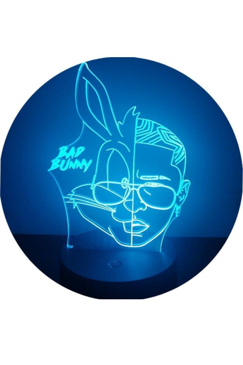 Lámpara Ilusión 3D Bad Bunny 7 Colores-4