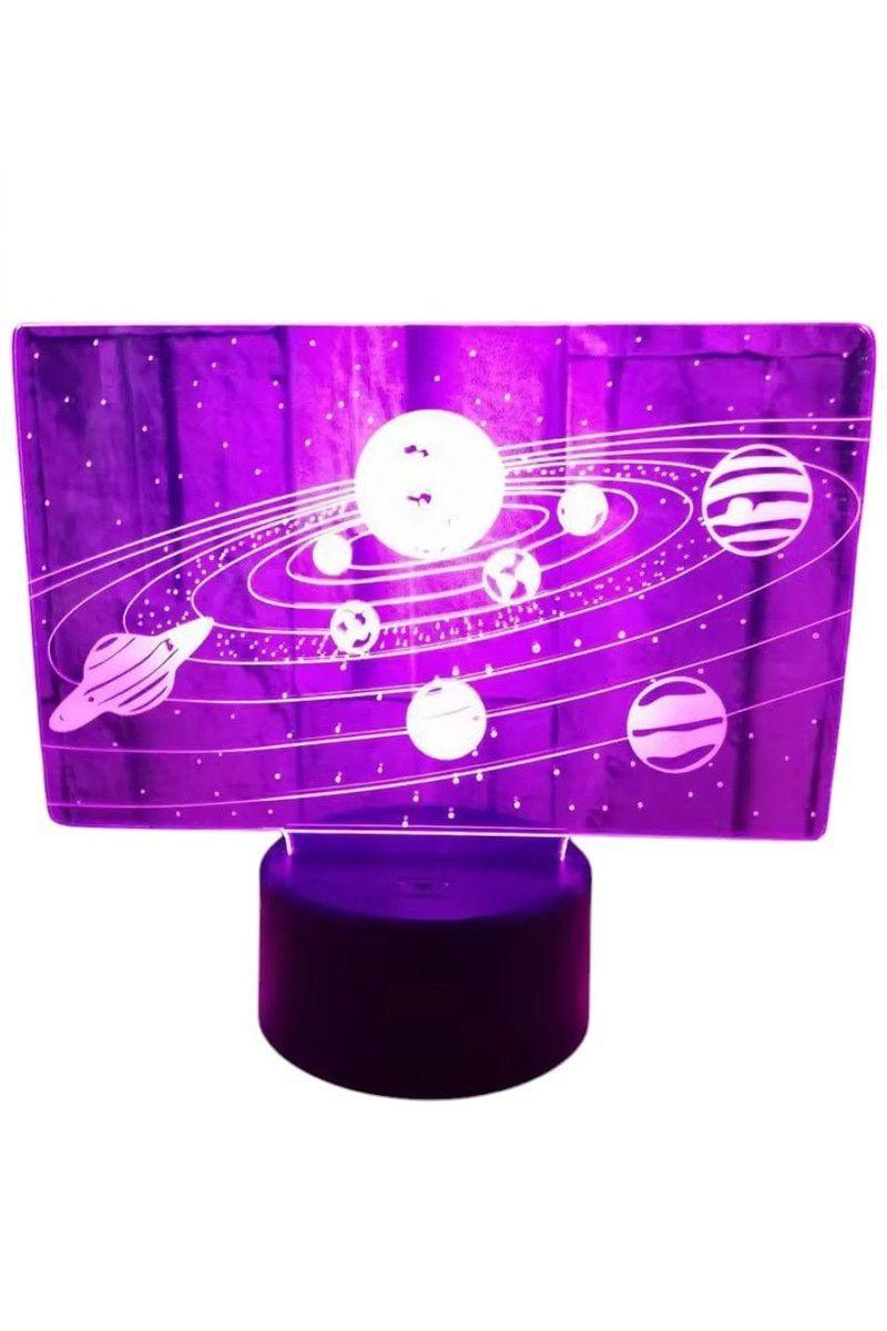 Lámpara Ilusión 3D Planetas 7 Colores-2