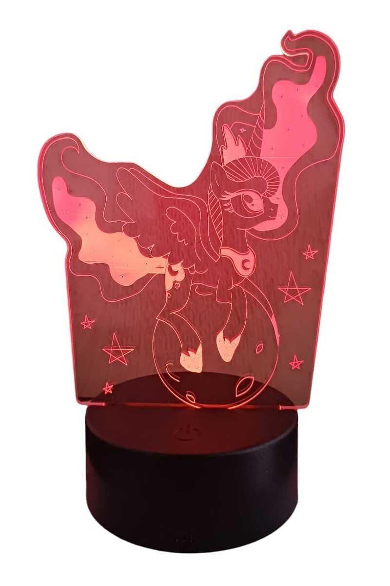 Lámpara Ilusión 3D Unicornio en el Mundo 7 Colores-2