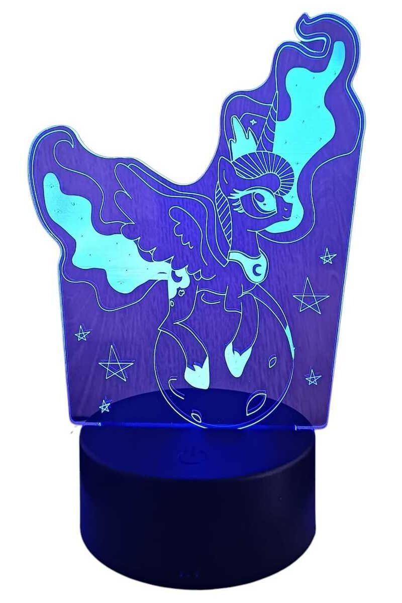 Lámpara Ilusión 3D Unicornio en el Mundo 7 Colores-4